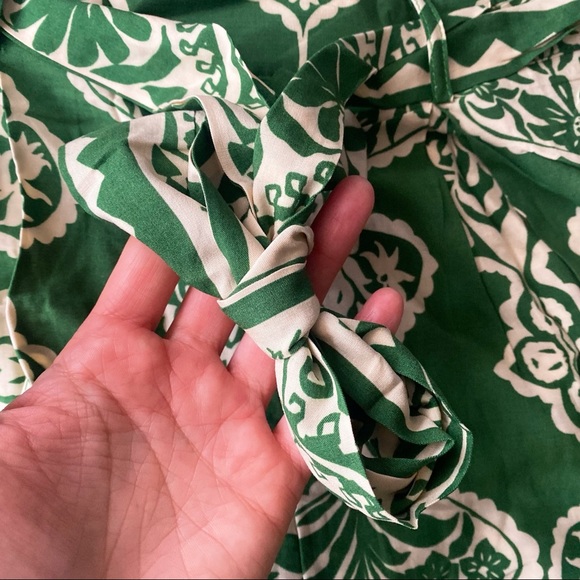 🌿 BOHO TALL GREEN HIGH WAIST WIDE LEG BELTED PANTS! - Picture 7 of 7